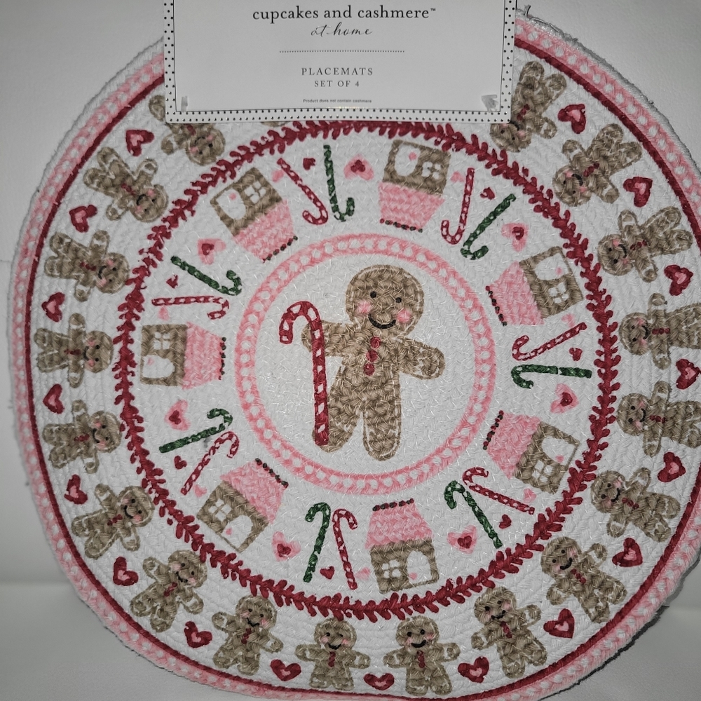 Gingerbread table placemats set of 4 .